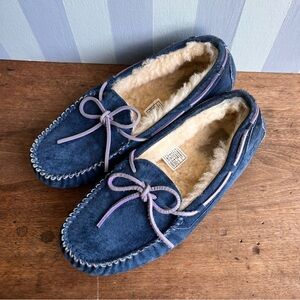 UGG Navy and Cream Moccasins